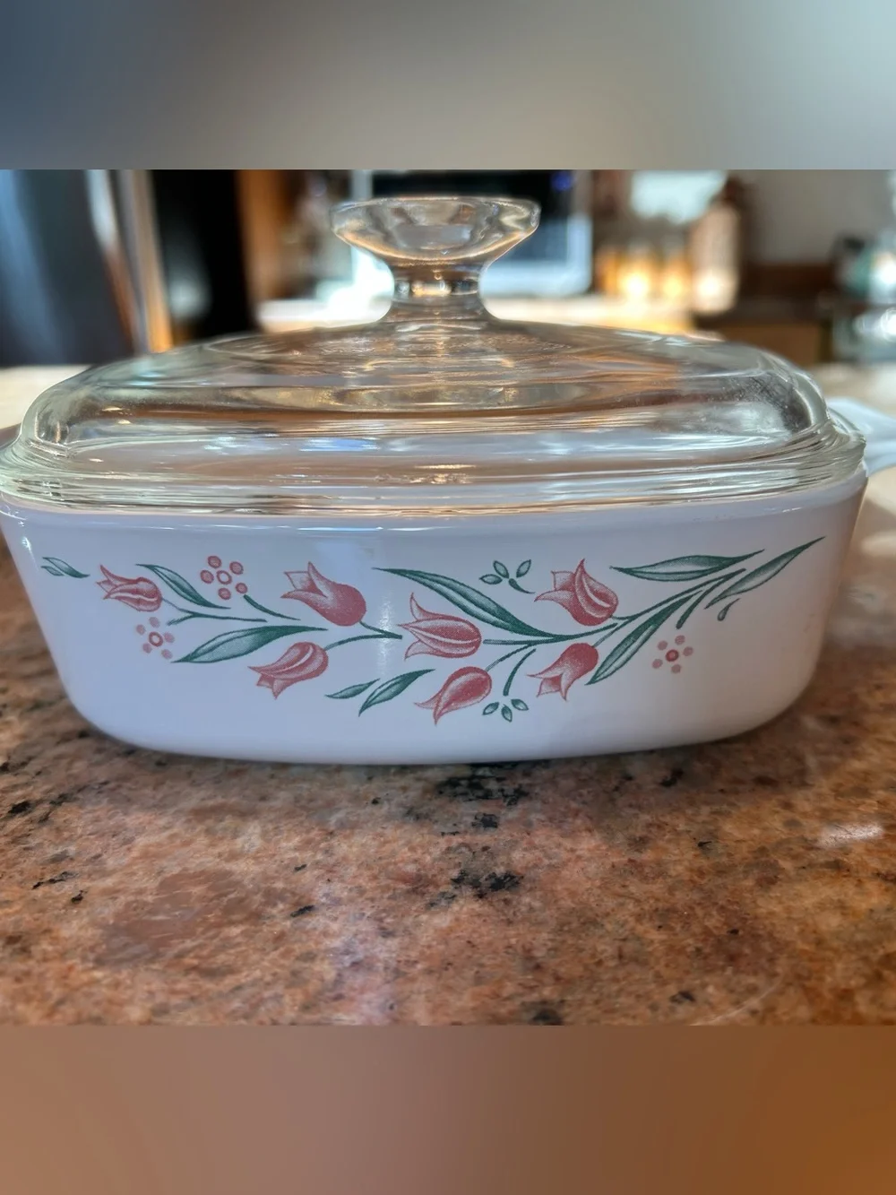 Corningware “Rosemarie” A-1-B Casserole Dish 1Qt w/Pyrex Lid A-7-C 1995-1998 Era